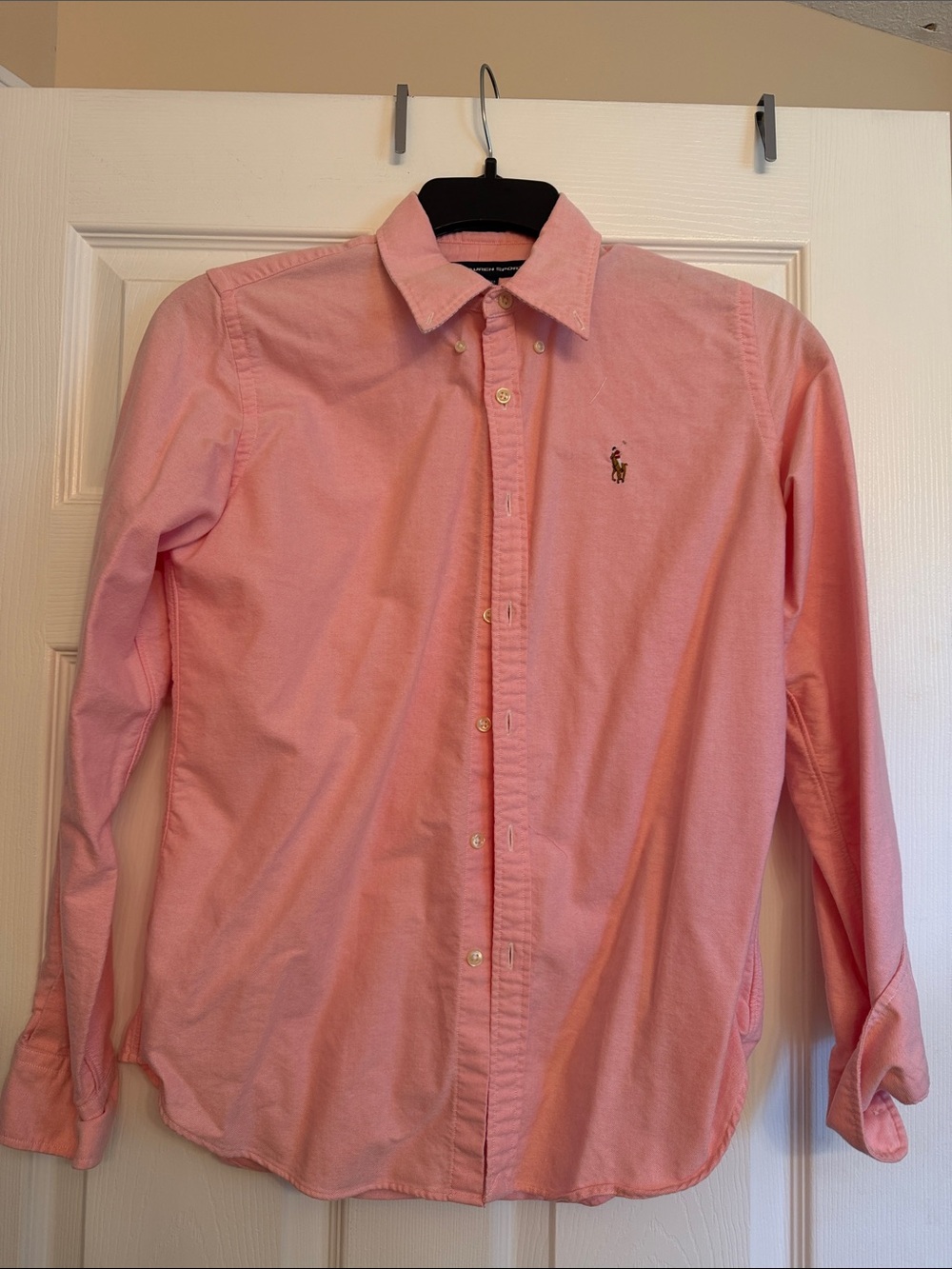 Ralph Lauren Women’s Pink Button-Down Oxford Shirt size 10